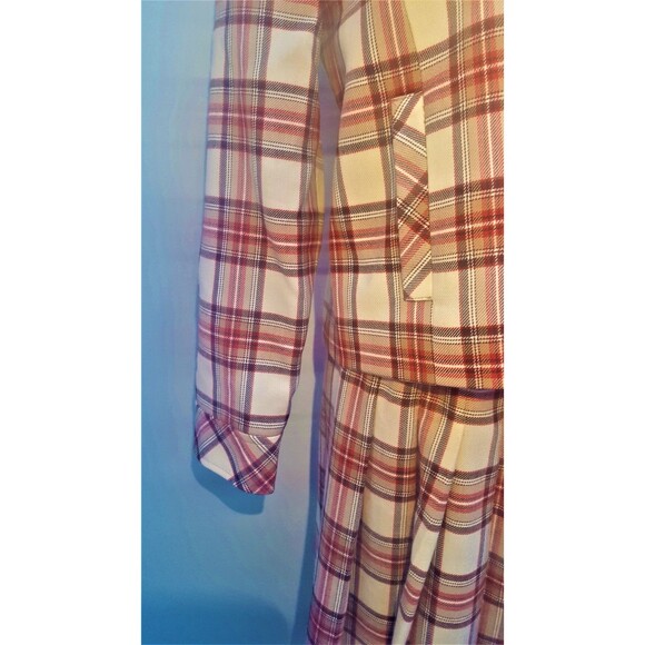 Pendleton long pleated wool tartan plaid skirt suit blazer jacket coat 8 8P S - Picture 9 of 12